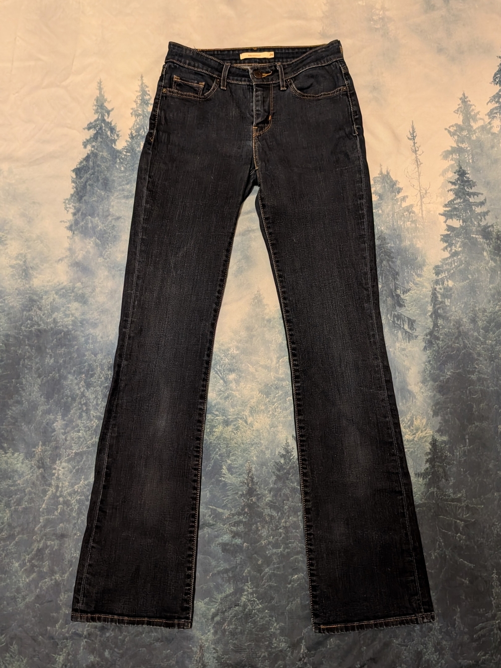 Levi's Bootcut Dark Blue Wash Women's Size 26 Stretch Jeans Regular 715 Denim